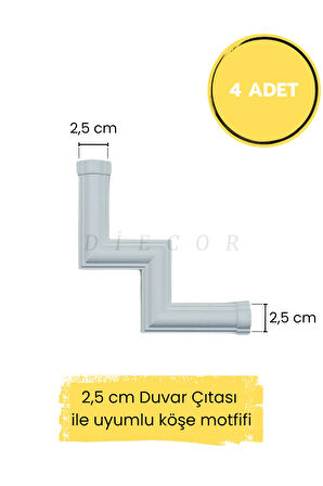 Dekoratif Polimer Boyanabilir 4 cm Duvar Çıtası Uyumlu Köşe Motifi