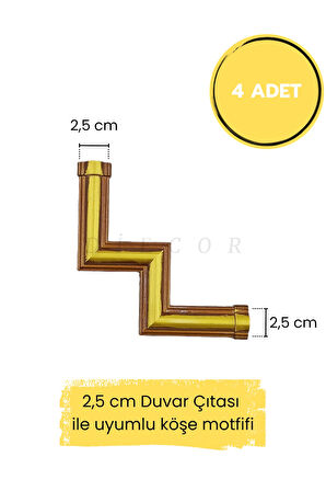 Dekoratif Polimer 4 cm Duvar Çıtası Uyumlu Köşe Motifi