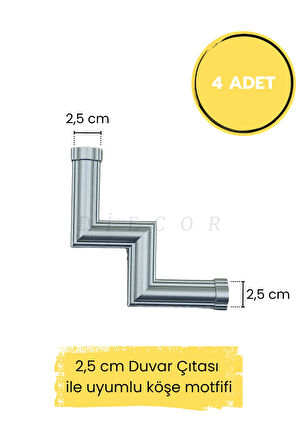 Dekoratif Polimer 4 cm Duvar Çıtası Uyumlu Köşe Motifi