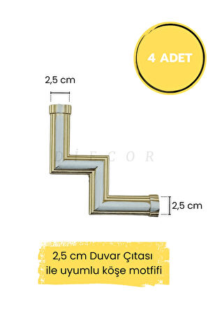 Dekoratif Polimer 4 cm Duvar Çıtası Uyumlu Köşe Motifi