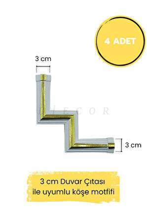 Dekoratif Polimer 3 cm Duvar Çıtası Uyumlu Köşe Motifi