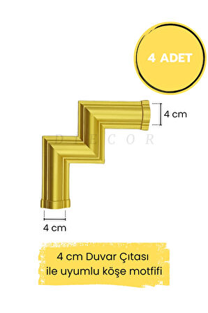 Dekoratif Polimer 4 cm Duvar Çıtası Uyumlu Köşe Motifi