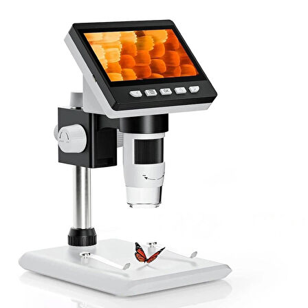 Dijital Mikroskop 1000X 1080P LCD Ekran USB HD Mikroskop 50X-1000X Büyütme LED Işıklı Kamera Şarjlı