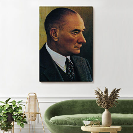 Atatürk Portre Tablosu Mustafa Kemal Atatürk Dikdörtgen Dekoratif Kanvas Duvar Tablosu-DH-85