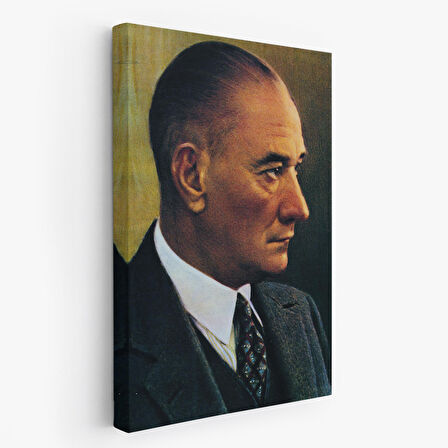 Atatürk Portre Tablosu Mustafa Kemal Atatürk Dikdörtgen Dekoratif Kanvas Duvar Tablosu-DH-85