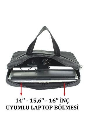 15,6 inç Laptop Bölmeli Evrak Çantası Suya Dayanıklı Yüzey Omuzda Taşıma