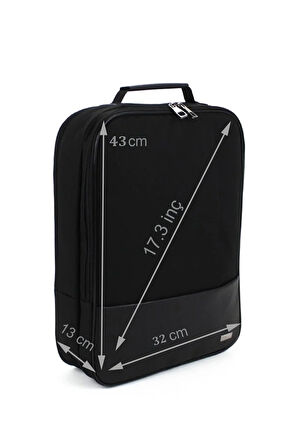 17.3'' Usb Çıkışlı Siyah Laptop Sırt Ve Omuz Çantası Suya Dayanıklı Yüzey Mat Ergonomik Omuz Askılı