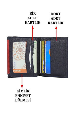 Deri Erkek Kartvizit&kartlık Ehliyet Kimlik Ve Banknot Para Bölmeli