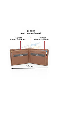 Hakiki Deri Erkek Cüzdan Ve Kartvizitlik Ve Kimlik Gözlü