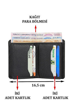 Hakiki Deri Cüzdan&kartlık Kimlik Ehliyet Kağıt Para Ve On Adet Bölmeli Kartvizit