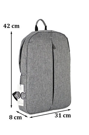 Keten Kumaş Ince Laptop Sırt Çantası 15,6'' Suya Dayanıklı Yüzey Darbe Emici Koruma