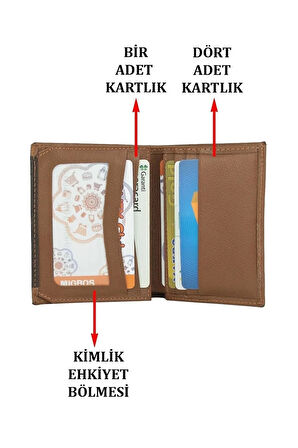 Deri Erkek Kartvizit Cüzdan&kartlık Ehliyet Kimlik Ve Kağıt Para Bölmeli