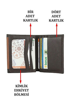 Deri Erkek Kartvizit Cüzdan&kartlık Ehliyet Kimlik Ve Kağıt Para Bölmeli