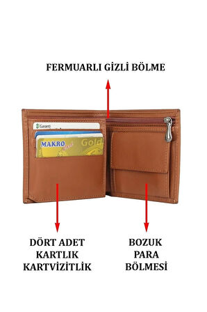 Deri Kartvizitlik&cüzdan Ehliyet Kimlik Bozuk Ve Kağıt Para Bölmeli Kartlık