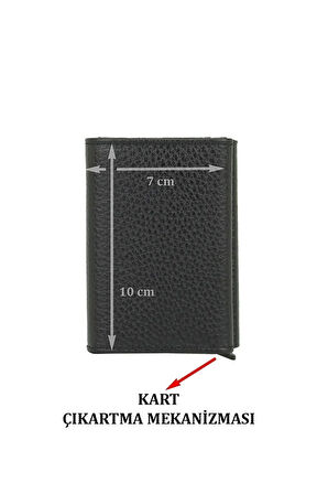 Otamatik Mekanizmalı Kartvizitlik Mıknatıslı Banknot Para Bölmeli Kartlık