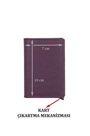 Otamatik Mekanizmalı Kartvizitlik Mıknatıslı Banknot Para Bölmeli Kartlık