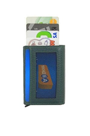 Otamatik Mekanizmalı Kartvizitlik Mıknatıslı Banknot Para Bölmeli Kartlık