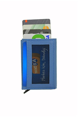 Otamatik Mekanizmalı Kartvizitlik Mıknatıslı Banknot Para Bölmeli Kartlık