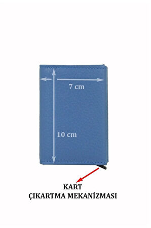 Otamatik Mekanizmalı Kartvizitlik Mıknatıslı Banknot Para Bölmeli Kartlık