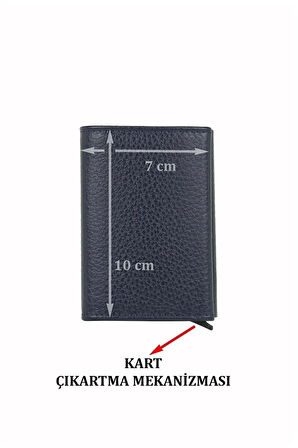 Otamatik Mekanizmalı Kartvizitlik Mıknatıslı Banknot Para Bölmeli Kartlık