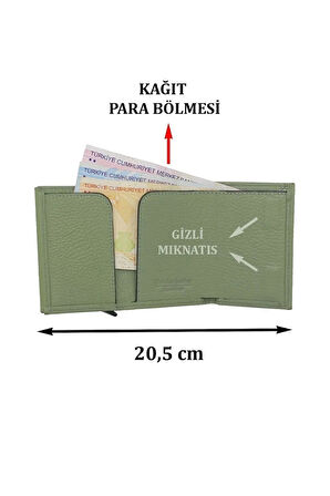 Otamatik Mekanizmalı Kartvizitlik Mıknatıslı Banknot Para Bölmeli Kartlık