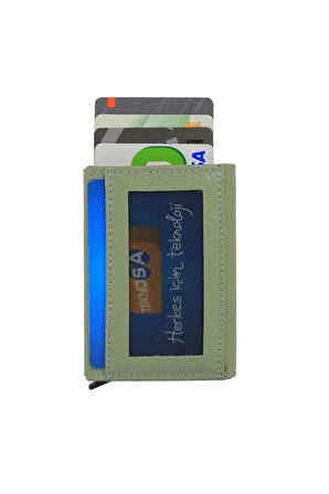 Otamatik Mekanizmalı Kartvizitlik Mıknatıslı Banknot Para Bölmeli Kartlık