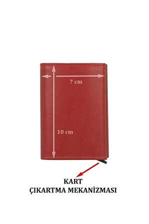 Otamatik Mekanizmalı Kartvizitlik Mıknatıslı Banknot Para Bölmeli Kartlık