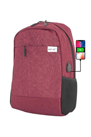 Usb Çıkışlı 15,6 Inç Leptop Sırt Çantası Suya Dayanıklı Ithal Kumaş Yan Cepli