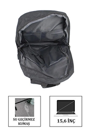 Usb Çıkışlı 15,6 Inç Leptop Sırt Çantası Suya Dayanıklı Ithal Kumaş Yan Cepli