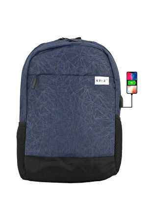 Usb Çıkışlı 15,6 Inç Leptop Sırt Çantası Suya Dayanıklı Ithal Kumaş Yan Cepli