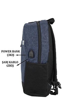 Usb Çıkışlı 15,6 Inç Leptop Sırt Çantası Suya Dayanıklı Ithal Kumaş Yan Cepli