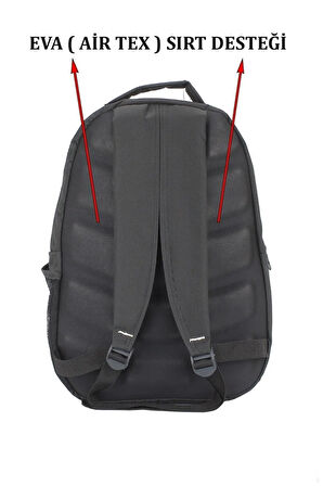Unisex Sırt Çantası Yandan Cepli Suya Dayanıklı Kumaş