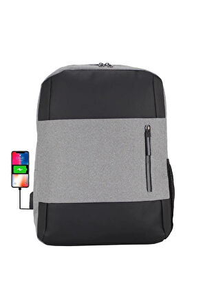 Günlük Kullanım Usb Çıkışlı Ithal Sırt Ve Laptop Çantası 14''-15,6'' Inç Yandan Cepli