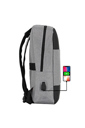 Günlük Kullanım Usb Çıkışlı Ithal Sırt Ve Laptop Çantası 14''-15,6'' Inç Yandan Cepli
