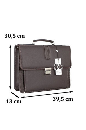 Kilitlenebilir 15.6 Inç Kahverengi Notebook Evrak Çantası