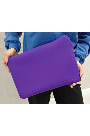 Suya Dayanıklı Neopren Notebook Tablet Ipad Macbook Pro Air Mor Laptop Kılıfı Çantası 13" Inç 15"