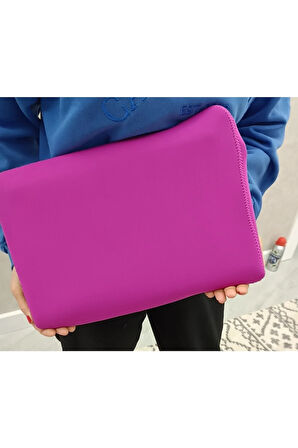 Suya Dayanıklı Neopren Notebook Tablet Ipad Macbook Pro Air Pembe Laptop Kılıfı Çantası 13" Inç 15-