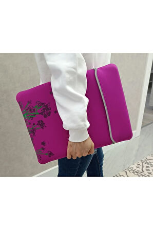 Suya Dayanıklı Neopren Notebook Tablet Ipad Macbook Pro Air Pembe Laptop Kılıfı Çantası 13" Inç 15"