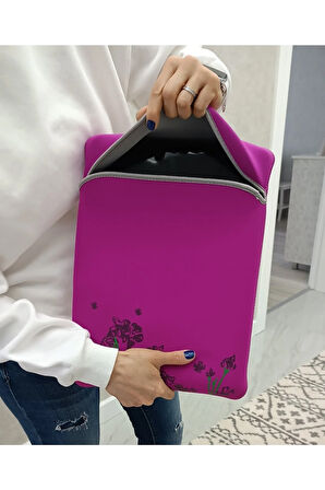 Suya Dayanıklı Neopren Notebook Tablet Ipad Macbook Pro Air Pembe Laptop Kılıfı Çantası 13" Inç 15"