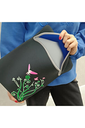 Suya Dayanıklı Neopren Notebook Tablet Ipad Macbook Pro Air Siyah Laptop Kılıfı Çantası 13" Inç 15"