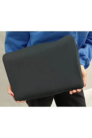 Suya Dayanıklı Neopren Notebook Tablet Ipad Macbook Pro Air Siyah Laptop Kılıfı Çantası 13" Inç 15"