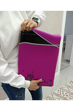 Suya Dayanıklı Neopren Notebook Tablet Ipad Macbook Pro Air Pembe Laptop Kılıfı Çantası 13" Inç 15"