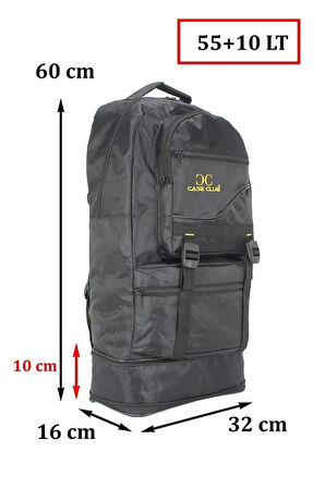 Körüklü Dağcı Spor Çantası Suya Dayanıklı Kumaş 65 Litre