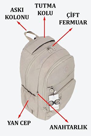 Kırinkıl Su Geçirmez Kumaş Büyük Boy Unisex Okul Sırt Ve Seyahat Çantası