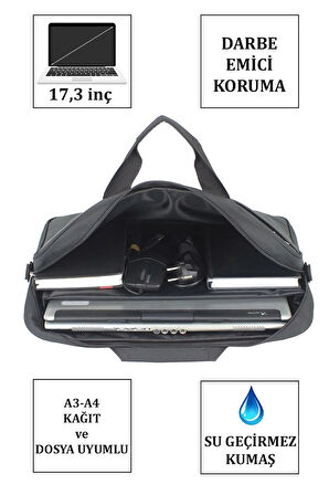 17,3 Inç Notebook Evrak Belge Çantası Darbeye Karşı Koruma Su Sızdırmaz Kumaş