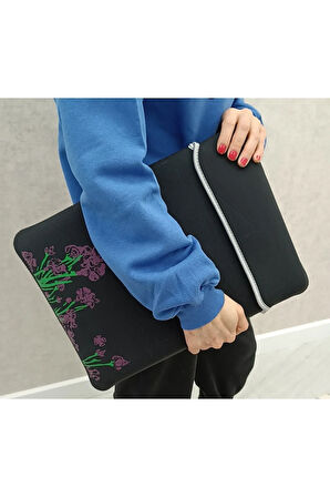 Suya Dayanıklı Neopren Notebook Tablet Ipad Macbook Pro Air Siyah Laptop Kılıfı Çantası 13" Inç 15"