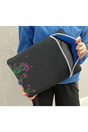 Suya Dayanıklı Neopren Notebook Tablet Ipad Macbook Pro Air Siyah Laptop Kılıfı Çantası 13" Inç 15"