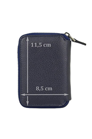 Hakiki Deri Fermuarlı Erkek Kartvizitlik Şeffaf Ehliyet Ve Kimlik Bölmeli Para Bölmeli