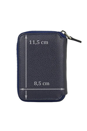 Hakiki Deri Fermuarlı Erkek Kartlık Şeffaf Ehliyet Ve Kimlik Bölmeli Banknot Bölmeli