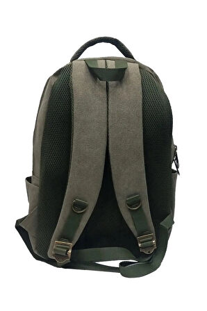 Kanvas Kumaş Laptop Sırt Çantası 15,6 Inç Darbe Dayanıklı Yüzey Su Geçirmez Materyal